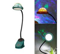ACMHNC Lampe de Lecture à Pince Enfant, Projection Étoilée, USB-C | 4000K Liseuse Dimmable, Autonomie 6-10 h, Pince 5 cm, Col de Cygne 360 °, Pour lire au lit ou au Bureau, Verte