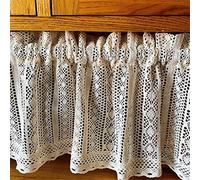ACMHNC Rideau Court Cuisine Style Maison de Campagne Rideau Vintage Crochet Demi Rideau Style Shabby Rideau Brise- Bise pour Café Salle à Manger Bistrot 1 Pièce,Beige,W x H 85x45cm