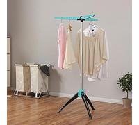 ACMHNC Séchoir à Linge Pliable Parapluie Trépied, Cintre Gain de Place Acier Inoxidable avec 3 Bras Réglable, Étendoir à Linge Extérieur Balcon pour Chaussettes, sous-vêtements, Serviettes,Bleu
