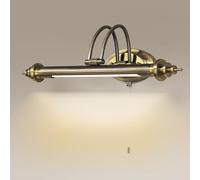 ACMHNC Vintage Lampe Miroir Salle De Bain Avec Interrupteur, IP44 Lampe De Salle De Bain Rétro, 4000K Lampe Pour Miroir Coiffeuse Réglable 240 ° Métal Applique Murale Avec Interrupteur,75cm/11w