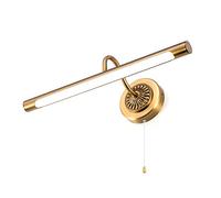 ACMHNC Vintage Lampe Pour Miroir Salle De Bain Avec Interrupteur, Rétro Lampe Miroir LED Pour Coiffeuse Armoire, Lampe De Salle De Bain IP44, 4000K Applique Murale Rotative 240 °,Brown bronze/55cm