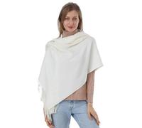 ACNCN Écharpe en cachemire pour femme 300 g extra large pour l'hiver, Tons ivoire, L, 200 cm x 70 cm