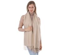 ACNCN Écharpe en cachemire pour femme Châle Pashmina Wraps 300g Extra Large Écharpes épaisses en cachemire pour l'hiver, beige, 200cm*70cm
