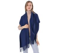 ACNCN Écharpe en cachemire pour femmes Châle Pashmina Étoles 300g Extra Large Écharpes épaisses en cachemire pour l'hiver, bleu marine, 200cm*70cm