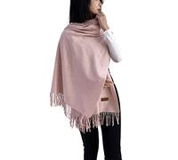 ACNCN Écharpe en cachemire pour femmes Châle Pashmina Étoles 300g Extra Large Écharpes épaisses en cachemire pour l'hiver, rose pâle, 200cm*70cm