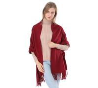 ACNCN Écharpe en cachemire pour femmes Châle Pashmina Wraps 300g Extra Large Écharpes épaisses en cachemire pour l'hiver, rouge vin, 200cm*70cm