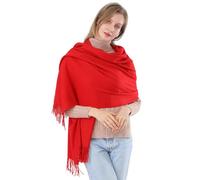 ACNCN Écharpe en cachemire pour femmes Châle Pashmina Wraps 300g Extra Large Écharpes épaisses en cachemire pour l'hiver, Rouge, 200cm*70cm