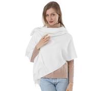 ACNCN Écharpe pashmina châle en cachemire pour femmes 300g Extra Large Écharpes épaisses en cachemire pour l'hiver, blanc, 200cm*70cm