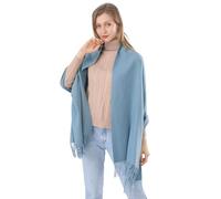 ACNCN Écharpe pashmina en cachemire pour femme - 300 g - Extra large - Épais - Pour l'hiver, bleu/gris, 200cm*70cm
