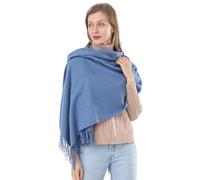 ACNCN Écharpe pashmina en cachemire pour femme - 300 g - Extra large - Épais - Pour l'hiver, bleu jean, 200cm*70cm