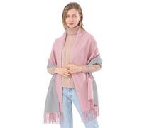 ACNCN Écharpes en cachemire 350G pour femmes - Châle double couleur pashmina - Couverture pour mariage et fête - Grandes écharpes douces et épaisses, 200*70cm