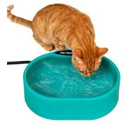 ACNMGDF Bol de Compagnie chauffée pour Les Chats et Chiens extérieurs, Plat d'eau Thermique 3,7 L Grande capacité Poulets Lapins Birds Livestock, empêche la congélation Un Thermostat Vert