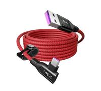 ACOCOBUY 100W 1,8M Nylon Tressé Câble USB C Coudé 90 Degrés pour Honor 600 | Câble Type C Charge Rapide Données pour Honor Robot Phone 400 200 Smart/Lite Magic 6 7 8 Lite V6 V5 V3 X6b X6c Pad 10 X9a X8a