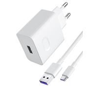 ACOCOBUY 40W Chargeur Rapide et 5A Câble USB C 1m pour Honor 400 200 Lite | Chargeur Secteur Charge Rapide pour Honor 400 90 Smart Magic6 Lite X5c Plus X6b X6c X7b X8d Pad 10 9 X9 X9a X8a P30 P20 blanc