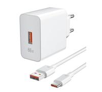 ACOCOBUY 66W Chargeur Rapide pour Honor 400 200 90 Lite Smart Rapide Chargeur et 6A Câble USB C 1m Charge pour Honor Magic 6 7 Lite 6 5Pro V5 V3 V2 X6b X6c X7b X8d X9c X9d P-ura 70 Pad 10 9 X9 X9a X8a