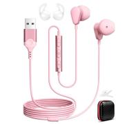 ACOCOBUY Casques USB PC Filaire Casque Jeu Type A Intra Auriculaire pour PC | Câble 2,3 m PC Casque Jeu Stéréo HiFi Écouteur avec Microphone pour dell/pour hp Ordinateur Portable pour Bureau Jeux rose