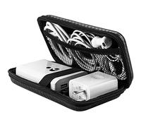 ACOCOBUY Organisateur Accessoires Électroniques, Etui pour Disque Dur Externe 2,5" Pochette Voyage Portable Résistant Aux Chocs Étui de Transport Organiseur de EVA Sac Power Bank Étui Sac Fibre Noir