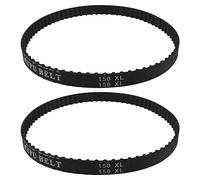 Acoeitl 150XL037 Lot de 2 poulies en caoutchouc pour courroie de distribution, 10 mm de large, 75 dents, boucle fermée, flexible, bonne tension, empêche le glissement, position précise, remplacement facile pour ponceuse à courroie à disque de table, noir