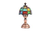 ACOGEDO 1:12 Pollhouse Wireless LED Lampe de Bureau avec Un Abat-Jour en Forme de Parapluie coloré | Accessoires de Lampe de Table Miniature pour Dollhouse