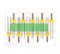 ACOGEDO 10 Pièces Aiguilles Jumelles Plusieurs Modèles Doubles Broches avec Boîte en Plastique pour Machine à Coudre Domestique Mêmes Différents Fils de Tirage Machine 2 Aiguilles Chaque Double Qui