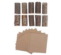 ACOGEDO 10 Pièces Porte-mémo en Bois Support de Photo en Bois Décoratif Circulaire de Bureau avec Cartes en Papier Kraft pour les Mariages Cartes de Films à la Maison aux Noms Postales Kraft Place