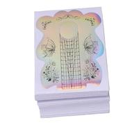 ACOGEDO 100 Pièces Formes D'extension D'ongles Longue Longueur Holographique Auto-adhésives Lignes D'alignement Claires Formes D'ongles en Acrylique pour Extensions de Gel Manucur