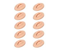 ACOGEDO 10pcs Silicone Tattoo Practice Lips Modèle - Pratique de la Fausse Bouche Ouverte 3D pour l'entraînement Semi-permanent sur le Tatouage, Couleur Peau Claire (Teint profond)