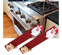 ACOGEDO 2 Pièces Motif de Noël Four à -Ondes Réfrigérateur Poignée de Porte Couverture Protection Décoration des Appareils Sales Mains Le Garder l'eau et la Poignée à la de Cuisine