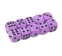 ACOGEDO 20 Pièces 16 Mm Dés à Coins Arrondis Jeu de Dés à 6 Faces pour Jeux de société de Table Jeux de Mathématiques Points Noirs Violets Ce sont Les Mêmes et Ont Donc des de 16 Mm Qui Résisteront