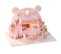 ACOGEDO 3D Bricolage Maison de Poupée en Bois Maison Miniature Modèle LED Lumière en Bois de Poupée Fille Jouet Passer du Temps à Sens Unique de en de PoupéeDIY Doll HouseLED Light Wooden