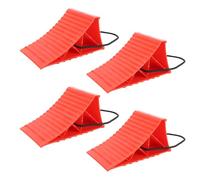 ACOGEDO 4 Pièces Cales de Roue Robustes avec Glissement de Corde Bouchon de Bloc de Cale de Pneu en Plastique Dur Haute stabilité pour Camping-Car Le Jaune Est Léger et L Cale de Roue avec Corde de