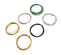 ACOGEDO 6 Rouleaux de Fil Plat Artisanal en Aluminium de Couleurs Assorties, 32,8 Pieds, Pliable, pour la Fabrication de Bijoux, Tissage et émail, Fil de 0.5mm