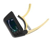 ACOGEDO Accordeur de Capodastre de Guitare en Alliage de Zinc ABS 2 Pouces avec Clamp/Holder avec écran LCD pour Ukulélés Classiques électriques AcoustiquesArgent Non Seulement Capo Profes Accordeur