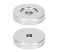 ACOGEDO Adaptateur de Plate-Forme en Vinyle Record en Aluminium Noir 45 TR/Min Grame de Trou Grand Trou pour la Plupart Enregistrements (Silver)