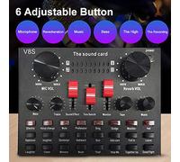 ACOGEDO Adaptateur de Son pour Diffusion en Direct V8S, Téléphone Portable, Microphone, Multifonction, Haute qualité Sonore, compatibilité Intelligente, Adaptateur de Son, Mode Intéressant, de, élevé