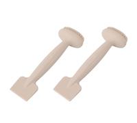 ACOGEDO Applicateur de Brosse Masque à Double Silicone à Deux Fins pour Masques de Boue - Outil de Nettoyage du Visage Rose pour la Peau de la Peau de Spa (Couleur du thé au lait)