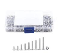 ACOGEDO Assortiment de Vis à Six Pans Creux et Contre-écrous M3 en Acier Inoxydable SS304, 280 Pièces, Matériau en Acier et Vis à Six Pans Creux, Bouton, Boulons, Assortiment de Boulons et