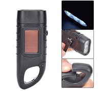 ACOGEDO AT5503 Lampe de Poche Solaire à Manivelle en Plastique ABS Torche Portable d'urgence LED pour l'escalade CampingVert à Heures Panneau de Temps Silicium Temps électricité Manivelle 120