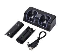 ACOGEDO Batterie à Distance avec Cordon d'alimentation Station de Charge Portable Stable Station d'accueil pour Batterie de Télécommande de Jeu Blanc utilisé par Les Gens à Distance pour WiiDual