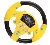 ACOGEDO Bébé éducatif Copilote Volant Musique Enfants Jouet Intelligent à des Heures Grande Imaginative 2 Roues 1 de Faux Sons Dirigeant un Volant ToolCar (YELLOW)