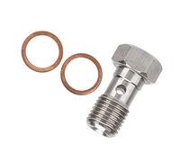 ACOGEDO Boulon Banjo UNF 7/16 Pouces X 20 en Acier Inoxydable, Adaptateur de Raccord de Frein de 25 Mm de Long avec 2 Rondelles d'adaptateurs en Acier Inoxydable, Résistance du Matériau Bien élevée