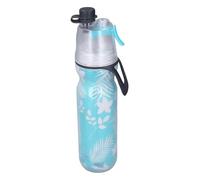 ACOGEDO Bouteille de Brumisation en PE avec Fonction de Pulvérisation, Bouteille de Sport Isolée à Double Paroi Réutilisable avec Transport pour l'hydratation et le Refroidissement (Cyan)