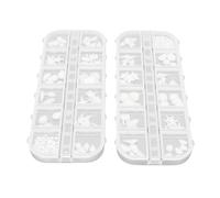 ACOGEDO Breloques pour Ongles Océan, 2 Boîtes, 24 Emplacements, Ensemble de Breloques pour Ongles de Plage d'été, avec Coquillages, Conques, Perles pour Manucure, Nail Art à Faire Soi-même
