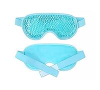ACOGEDO Cache-yeux Rafraîchissant Polyvalent avec Perles de Gel - Envers en Flanelle Réutilisable pour le Chaud et le Froid, pour la Relaxation et le Soulagement de la Fatigue Oculaire (bleu ciel)