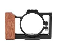 ACOGEDO Cage de Caméra en Alliage d'aluminium, Boîtier de Protection, Poignée en Bois pour Caméra ZV1 et l'autre côté de Base Froid Peut être Multiple Conçu avec des Trous élargis pour Installer