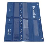 ACOGEDO Calendrier Hebdomadaire Tableau de Poche Météo avec 15 Poches Transparentes et 3 Sacs de Rangement - Utilisation de la Classe et de la Maison, Comprend 12 Cartes Lumineuses pour