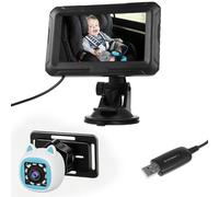 ACOGEDO Caméra de Voiture pour bébé, Moniteur de Siège Arrière de 4,3 Pouces avec Vision Nocturne et Rotation à 360 Degrés, Grand Angle de Vue pour la sécurité du Nouveau-né
