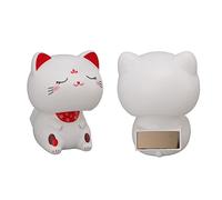 ACOGEDO Chat Mignon Ornement Lumière Solaire Induction Plastique Chat Porte-Bonheur pour Restaurants Tableau de Bord de Voiture avec de Grands Yeux Tel Quel comme dans la Chambre Beau affiché (Tapez