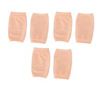ACOGEDO Chaussettes de de Gel Hydratant pour Talons Secs à Sec, Chaussettes de Réparation de Ouverts à Bout Ouvert pour les Soins aux dans la Couleur de la Peau Foncée, 3 Paires (Rose chair)
