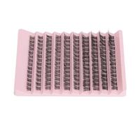 ACOGEDO Cils Individuels de Fibre Synthétique Légers avec un Adhésif Fort pour les Extensions de Cils en Grappes Bricolage - Volume Long, épais et recourbé (DIY-Set-002)